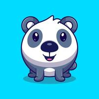 söt runda bebis panda tecknad serie vektor ikon illustration djur- natur ikon begrepp isolerat platt