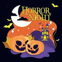 Halloween Grusel Nacht Poster Vektor Illustration