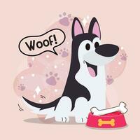 süß heiser Hund Karikatur Charakter Vektor Illustration