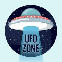 farbig UFO Zone Aufkleber Vektor Illustration
