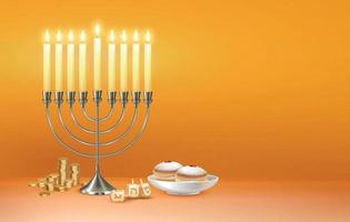 hanukkah realistisk bakgrundssammansättning vektor