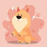 söt Lycklig hund tecknad serie karaktär vektor illustration