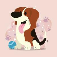 söt beagle hund tecknad serie karaktär vektor illustration
