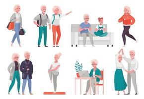 Cartoon-Set für ältere Menschen vektor