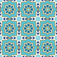 Portugisiska azulejo Vita och blå mönster. vektor