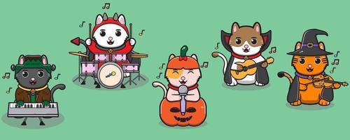 katt halloween band vektor