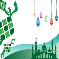 Ketupat Symbol zum aidil fitri Ramadan Symbol im eben Illustration Vektor isoliert im Weiß Hintergrund