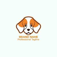 Lycklig hund huvud logotyp ,illustration hund vektor