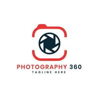 360 fotografi logotyp design vektor mall unik