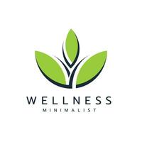 minimal elegant wellness blad logotyp design kreativ och unik begrepp vektor