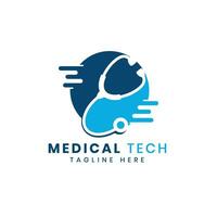 medizinisch Gesundheit Technologie modern kreativ minimal Logo Design Konzept vektor