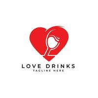 Liebe Getränke Logo Design zum Essen und Restaurants kreativ modern und minimal Logo vektor