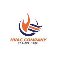 hvac Bedienung Logo Design mit Heizung und Kühlung Industrie Logo vektor