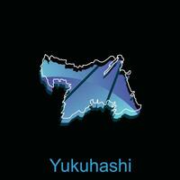 Karta stad av yukuhashi design, hög detaljerad vektor Karta - japan vektor design mall, lämplig för din företag
