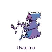 Karte Stadt von uwajima Design, hoch detailliert Vektor Karte - - Japan Vektor Design Vorlage, geeignet zum Ihre Unternehmen