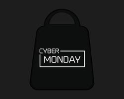 Cyber Monday Tasche im Papierstil vektor