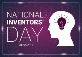 National Erfinder Tag Vektor Illustration auf Februar 11 Feier von Genius Innovation zu Ehre Schöpfer von Wissenschaft im eben Karikatur Hintergrund