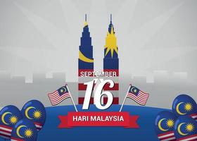 Malaysia-Tageshintergrund mit Zwillingsturmillustration vektor