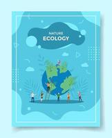 ekologi eller miljö koncept för mall för banners vektor
