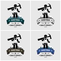 Professionell handyman logo design. vektor