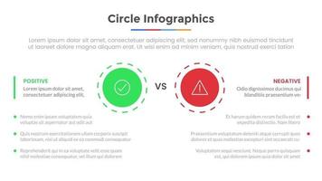 jämförelse eller kontra cirkel infographic med 3 listpunkter vektor