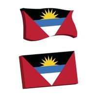 Antigua und Barbuda Flagge 3d gestalten Vektor Illustration