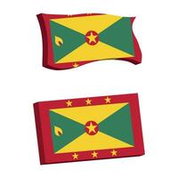 Grenada Flagge 3d gestalten Vektor Illustration