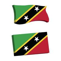 helgon kitts och nevis flagga 3d form vektor illustration