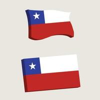Chile Flagge 3d gestalten Vektor Illustration