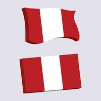 peru Flagge 3d gestalten Vektor Illustration