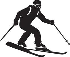 ein Skifahrer Vektor Silhouette Illustration schwarz Farbe