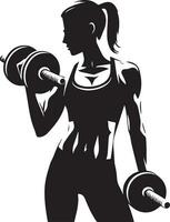 Frau tun Fitnessstudio Vektor Silhouette Illustration schwarz Farbe