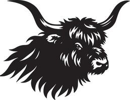 Yak Tier Kopf Vektor Silhouette Illustration schwarz Farbe 13