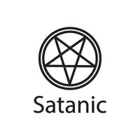 satanisk symbol ikon vektor