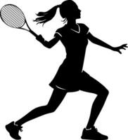 Tennis Spieler Vektor Silhouette Illustration 2
