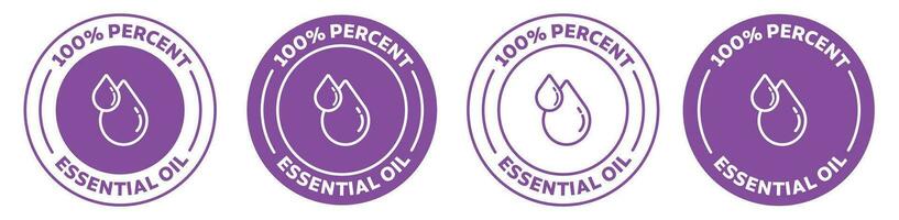 100 naturlig grundläggande olja ikon uppsättning. aromaterapi olja vektor stämpel. organisk doft doft emblem.