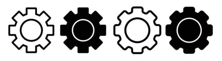 Ausrüstung Symbol Satz. Netz Rahmen Zahnrad Vektor Symbol. Zahn Linie unterzeichnen. geeignet zum Handy, Mobiltelefon Anwendung, und Webseite ui Design.