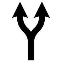 Gabel im das Pfad Symbol, doppelt Pfeile oben Gabelung Pfeil vektor