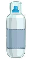 farbig Gekritzel von wiederverwendbar Flasche zum Wasser. Flüssigkeit Container. Sport Zubehörteil Clip Art. Karikatur Stil Vektor Illustration isoliert auf Weiß.