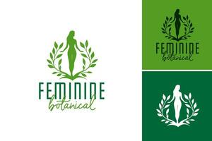 de kvinna botanisk logotyp är en vackert designad logotyp terar feminin botanisk element. detta tillgång är perfekt för företag, märken, eller Produkter targeting kvinnor, sådan som skönhet, wellness vektor