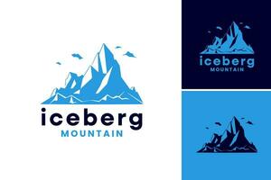 Eisberg Berg Logo ein Logo mit ein stilisiert Darstellung von ein Berg geformt mögen ein Eisberg, perfekt zum Abenteuer und draussen Marken suchen zu hervorrufen ein Sinn von Erkundung und natürlich Schönheit. vektor