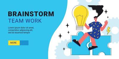 brainstorm teamwork horisontell banner vektor