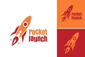 Rakete starten Logo diese Anlagegut ist ein Logo Design abbilden ein Rakete starten und ist geeignet zum Unternehmen oder Organisationen verbunden zu Raum Erkundung, Technologie, Innovation vektor