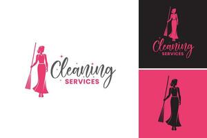 Reinigung Dienstleistungen Logo Design ist ein Design Anlagegut geeignet zum Unternehmen oder Einzelpersonen im das Reinigung Industrie Wer sind suchen zum ein Fachmann vektor