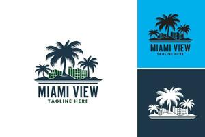 miami se logotyp design. lämplig för företag eller märken belägen i miami eller den där förkroppsliga de vibrerande och livlig atmosfär av de stad. vektor