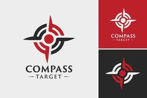 kompass mål logotyp design mall är en titel för en samling av kompass illustrationer eller mönster. detta tillgång är lämplig för skapande reserelaterade mönster, äventyr logotyper vektor