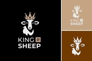 König von Schaf Logo ist ein Design Anlagegut geeignet zum ein Marke oder Unternehmen verbunden zu Schaf Landwirtschaft oder wolle Produktion. es erfasst das Wesen von Führung und Dominanz innerhalb das Schaf Industrie. vektor