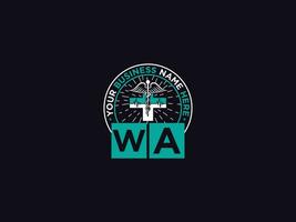medicinsk wa logotyp konst, första wa aw klinisk logotyp brev design vektor