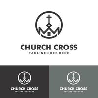 Christian Church Jesus Cross Gospel Logo Design Inspiration vektor