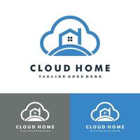 Cloud-Home-Cloud-Haus-Logo-Set Vektor Icon Illustration Design